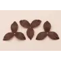 Flor pétalos relieve 45mm diam. Marrón chocolate / Hilos y Cordones, Cuero y piel