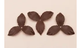 Flor pétalos relieve 45mm diam. Marrón chocolate / Hilos y Cordones, Cuero y piel