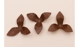 Flor Cuero acampanada 45mm diametro Marrón / Hilos y Cordones, Cuero y piel