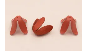 Campanilla Cuero 25mm alto Coral / Hilos y Cordones, Cuero y piel