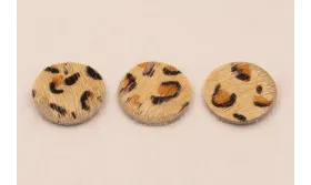 Disco Piel tintada 17mm Leopardo / Hilos y Cordones, Cuero y piel
