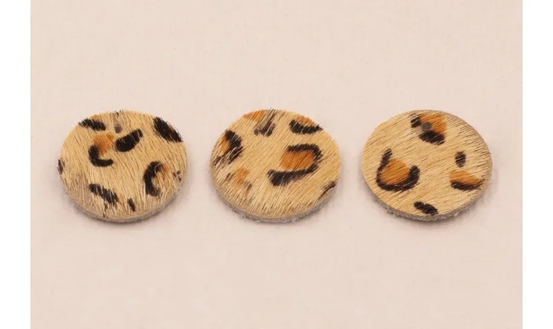 Disco Piel tintada 17mm Leopardo / Hilos y Cordones, Cuero y piel