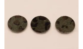 Disco Piel tintada 17mm Leopardo Gris / Hilos y Cordones, Cuero y piel