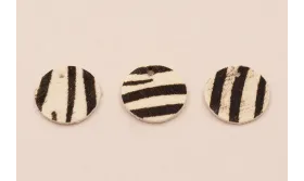 Disco Piel tintada 17mm Cebra / Hilos y Cordones, Cuero y piel