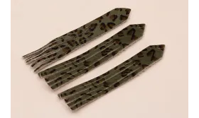 Fleco Piel tintada 92mm largo Leopardo Gris / Hilos y Cordones, Cuero y piel