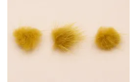 Pompón Pelo 30mm mostaza / Hilos y Cordones, Cuero y piel