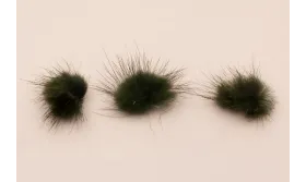 Pompón Pelo 30mm verde oscuro / Hilos y Cordones, Cuero y piel