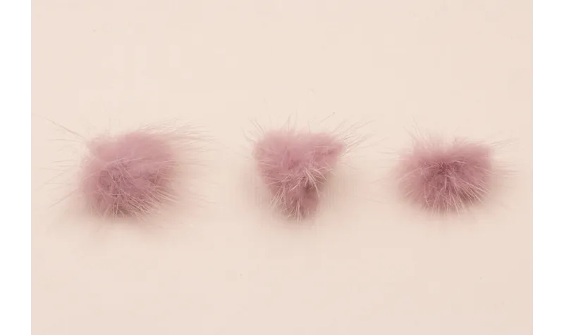 Pompón Pelo 30mm lila / Hilos y Cordones, Cuero y piel