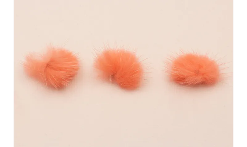 Pompón Pelo 30mm coral / Hilos y Cordones, Cuero y piel