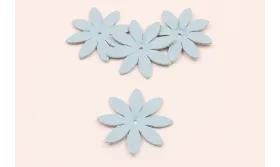 Flor Cuero 30mm Azul / Hilos y Cordones, Cuero y piel