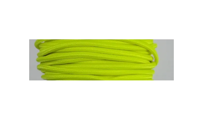Cordón Goma Alta Calidad 3mm Amarillo Fosforito / Hilos y Cordones, Cordón de goma