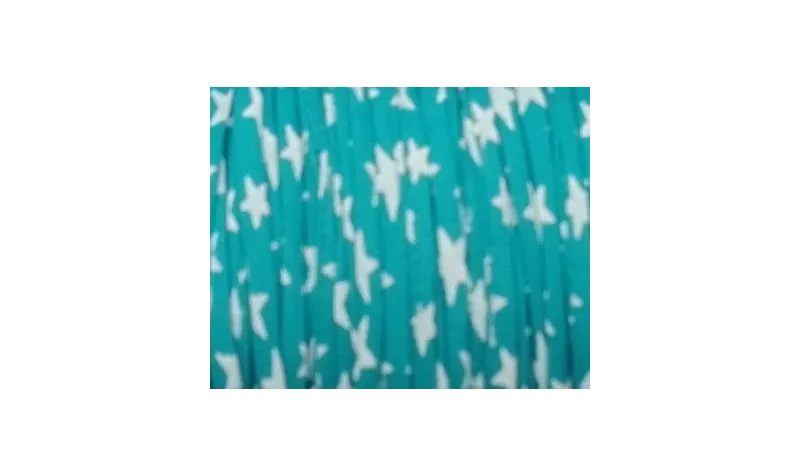 Cinta tubular Liberty 4mm turquesa+flor blanca / Lazos