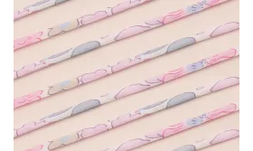 Cinta tubular Liberty 4mm Flores rosas palidas / Lazos