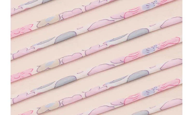 Cinta tubular Liberty 4mm Flores rosas palidas / Lazos