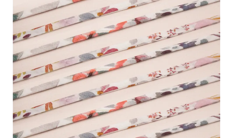 Lazo 4mm Liberty Florecillas Grises y rosas