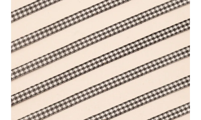 Lazo de Mini Vichy 5mm cuadros Negros / Lazos