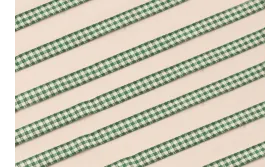 Lazo de Mini Vichy 5mm cuadros verdes / Lazos