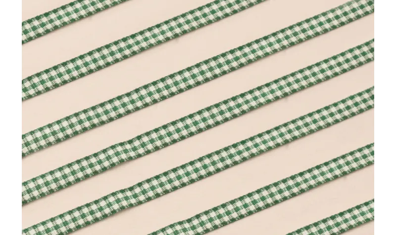 Lazo de Mini Vichy 5mm cuadros verdes / Lazos