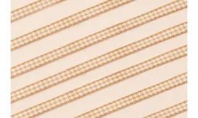 Lazo de Mini Vichy 5mm cuadros mostaza / Lazos