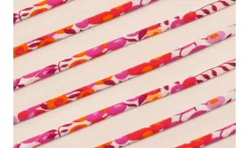 Lazo 4mm Liberty Flores Rosa, Cereza y Fluor / Lazos