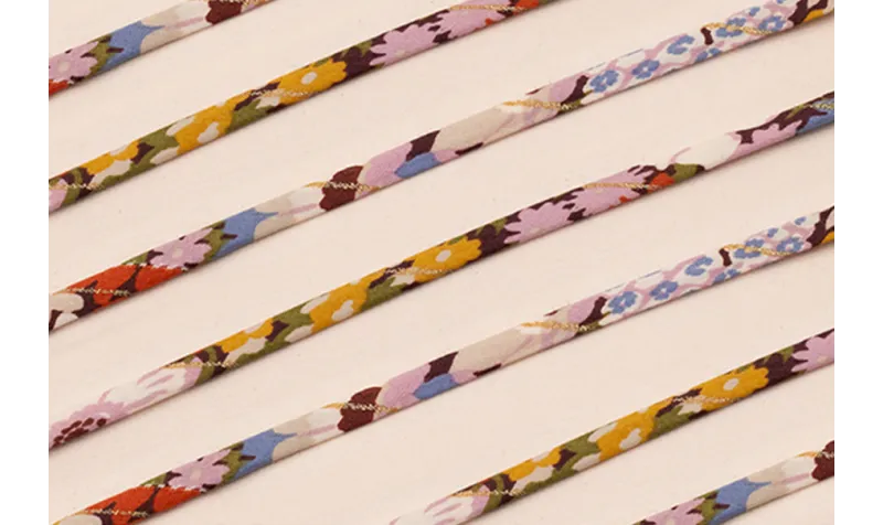 Lazo 4mm Liberty FloresMulticolor Rojizo Azul / Lazos