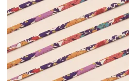 Lazo 4mm Liberty Flores Multicolor Fondo Blanco / Lazos