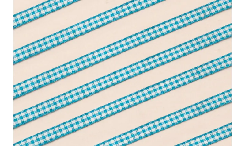 Lazo de Mini Vichy 5mm cuadros Azules / Lazos