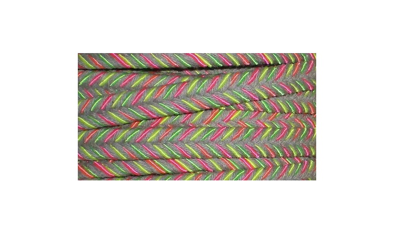 Cordón plano 10mm*4mm mezclado fluor / Hilos y Cordones, Algodón / Símil