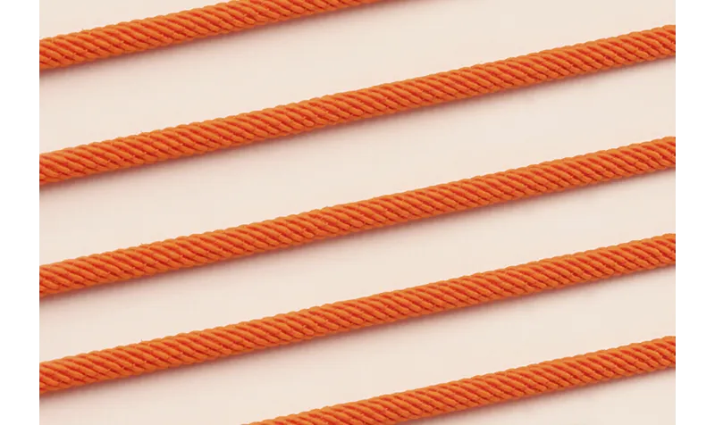 Cordón retorcido trenzado 4mm Color Naranja / Hilos y Cordones, Algodón / Símil
