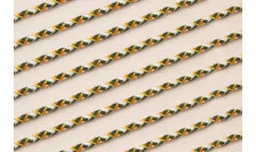 Driza 2mm Hilo Metálico Verde, Blanco y Salmón / Hilos y Cordones, Algodón / Símil