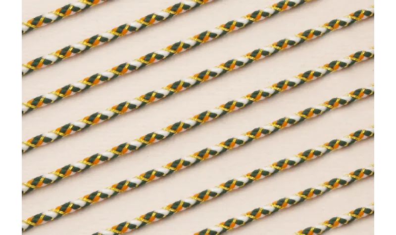 Driza 2mm Hilo Metálico Verde, Blanco y Salmón