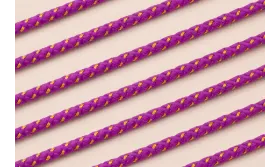 Cordón de 3mm Morado con hilo dorado / Hilos y Cordones, Algodón / Símil