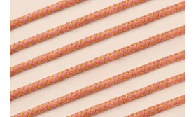 Cordón de 3mm Rosa Palo con hilo dorado / Hilos y Cordones, Algodón / Símil