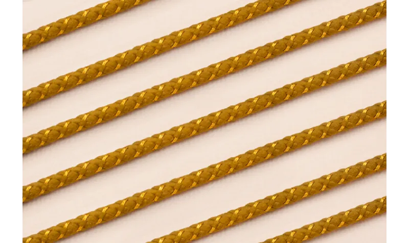 Cordón de 3mm color Pistacho con hilo dorado / Hilos y Cordones, Algodón / Símil