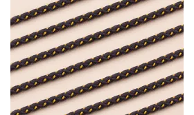 Cordón de 3mm Azul petróleo con hilo dorado / Hilos y Cordones, Algodón / Símil