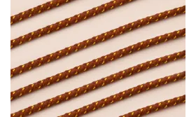 Cordón de 3mm Marrón con hilo dorado / Hilos y Cordones, Algodón / Símil