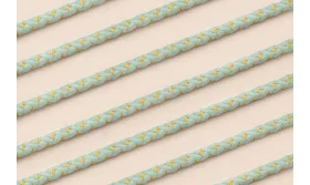 Cordón de 3mm con Hilo Dorado Color Turquesa / Hilos y Cordones, Algodón / Símil