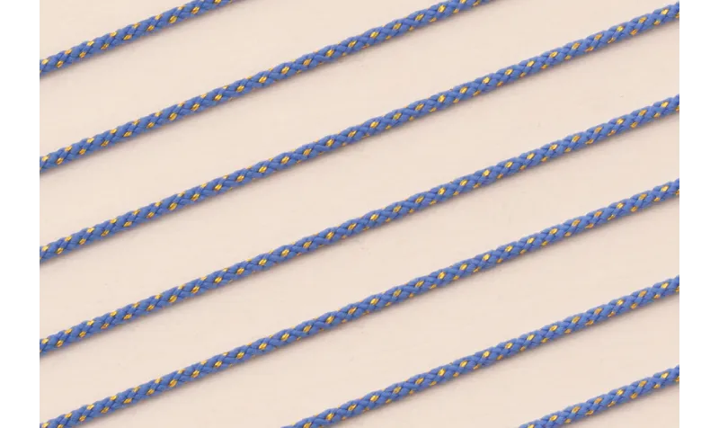Cordón de 1,5mm con Hilo Dorado Color Azul / Hilos y Cordones, Algodón / Símil