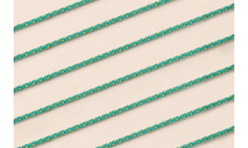 Cordón de 1,5mm con Hilo Dorado Color Turquesa / Hilos y Cordones, Algodón / Símil