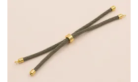 Cordón de 3mm Preparado para Pulsera Gris Piedra / Hilos y Cordones, Algodón / Símil