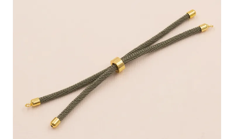 Cordón de 3mm Preparado para Pulsera Gris Piedra / Hilos y Cordones, Algodón / Símil