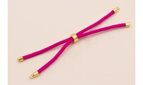 Cordón de 3mm Preparado para Pulsera color Fuxia / Hilos y Cordones, Algodón / Símil