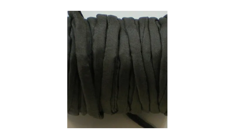 Cinta de seda Natural cosida 5-7mm Gris oscuro / Hilos y Cordones, Hilo de seda