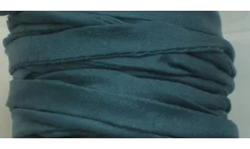 Cinta de seda Natural cosida 5-7mm  azul petroleo / Hilos y Cordones, Hilo de seda