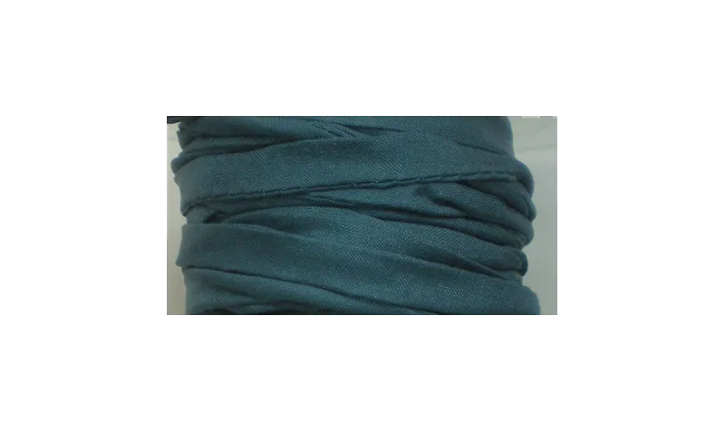Cinta de seda Natural cosida 5-7mm  azul petroleo / Hilos y Cordones, Hilo de seda