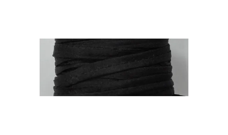 Cinta de seda Natural cosida 5-7mm Negra / Hilos y Cordones, Hilo de seda