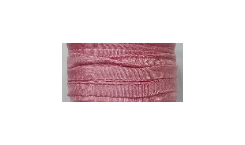 Cinta de seda Natural cosida 5-7mm Rosa / Hilos y Cordones, Hilo de seda