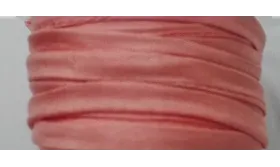 Cinta de seda Natural cosida 5-7mm salmón / Hilos y Cordones, Hilo de seda