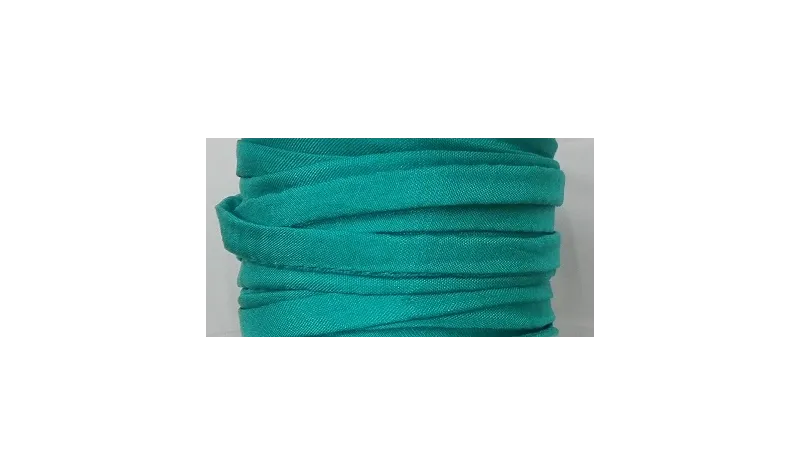 Cinta de seda Natural cosida 5-7mm Tuquesa / Hilos y Cordones, Hilo de seda