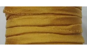 Cinta de seda Natural cosida 5-7mm mostaza / Hilos y Cordones, Hilo de seda